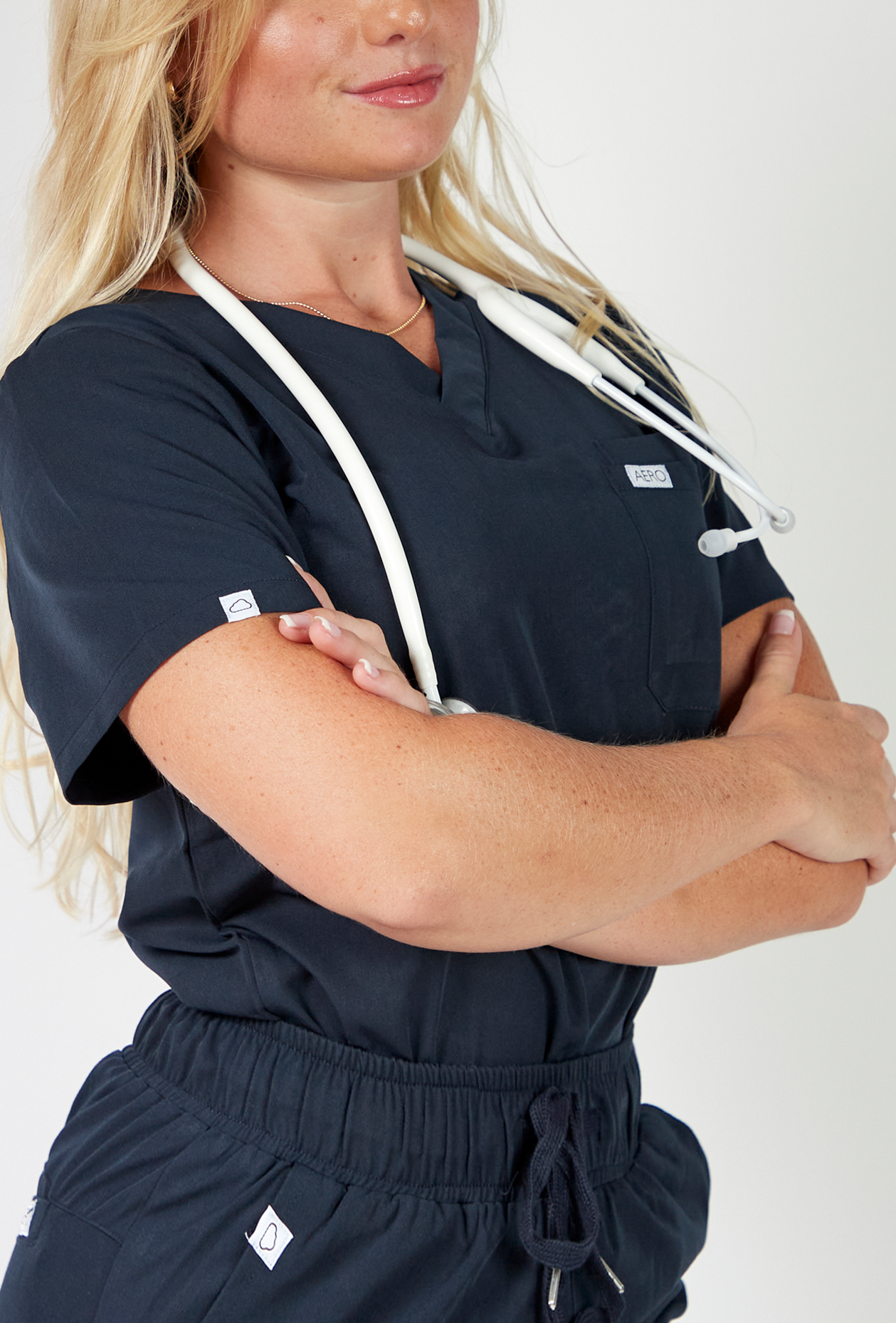 Navy Women's Scrub Top